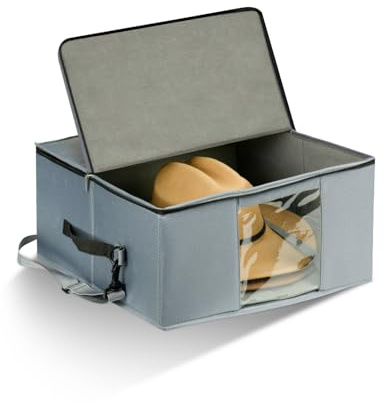 Allgawise Caja de almacenamiento para sombreros de vaquero, soporte resistente, a prueba de aplastamiento, a prueba de polvo, apilable, estuche de viaje de alta calidad con asa y correa para el hombro