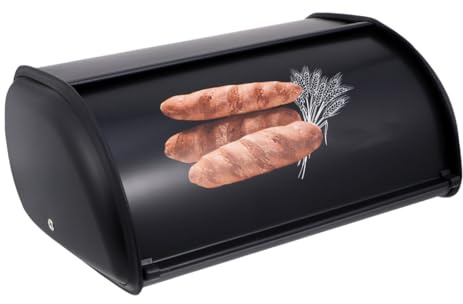 MAGICLULU Metall Brotkasten Brotaufbewahrung Aufbewahrungsbox Mit Bambusdeckel Luftdicht Platzsparend Multifunktional Für Küche Und Büro