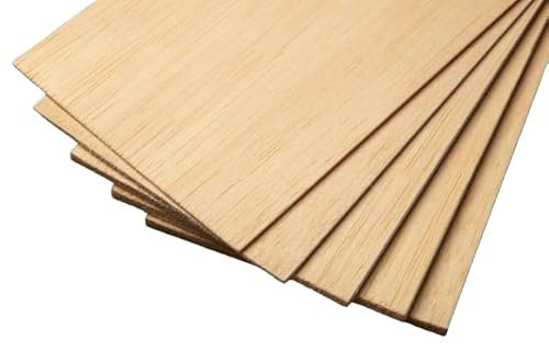 BINOS Balsaholzplatten, 91,4 cm (1/32 x 4 x 36 Zoll), Modellqualität, Hobby, Handwerk, dünne Planke, perfekt für Modellieren, Handwerk, Hobbys, Laser, Gleitflugzeuge von BINOS (1/32 x 4 x 36, 10