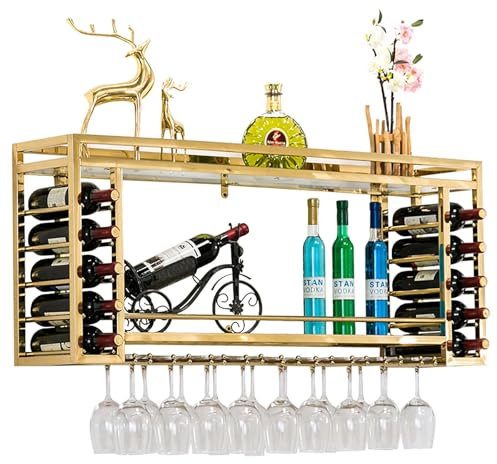 Bar-Weinglashalter Aus Edelstahl Weinständer Hoch Glas-Hängeregal Wandmontierter Weinregal, Weinornament Für Den Haushalt, Einfacher Wand-Weinglashalter Aus Edelstahl Mit Horizontalem Weinstaufplatz(8