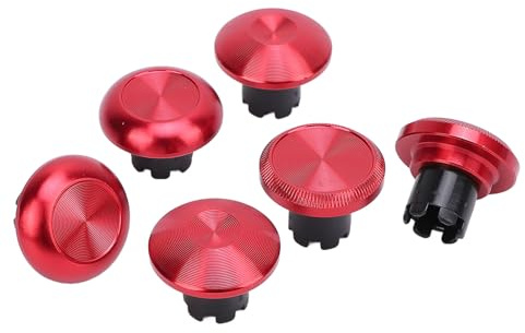 Bâtons de Pouce en Métal for Edge, for Pro, for pour Pro, for Xboxone, for XboxSeries, 6 X Capuchons de Pouce, 2 X Bâtons de Remplacement (Rouge)