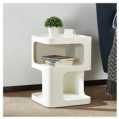 CCYENG Beistelltisch Quadratischer Beistelltisch Moderner 2-stufiger Kleiner Beistelltisch aus Metall Büro Wohnzimmer Sofa Beistelltisch Mini Couchtisch Schlafzimmer Nachttisch Beistellti