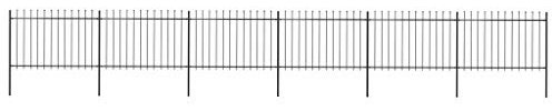 Gartenzaun mit Speerspitzen, ShGaxin Sichtschutz Zaun, ZaunsichtschutzB, Steckzaun, Garten Zaun,Teichzaun, Zaunelemente, Garden Fence, Stahl 10,2 x 1,2 m Schwarz
