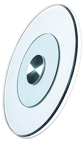 DONGGANSHI Runder Drehteller für Esstisch, transparentes Lazy Susan-Tablett aus gehärtetem Glas, robuster, drehbarer großer Servierteller für den Tisch mit geräuschlosem Lager (Größe: 80 cm)