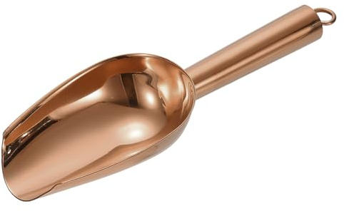 sourcing map Metal Ice Scoop, 7.1 Inch Stainless Steel Ice Scooper for Kitchen Party Bar Wedding Use, Rose Gold