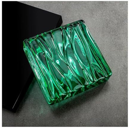 ZNQNDSR Glasbaustein Hochtransparente Farbige Glasbausteine ​​mit Eiskristallstruktur, Seitliche Glasbausteine ​​für Badezimmer- Und Schlafzimmertrennwände(Green)
