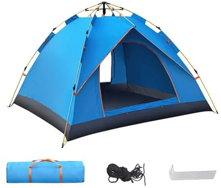 Naturspur Natur spur Outdoor Zelt -Automatischer Aufbau in 3 Sekunden Wurfzelt 2-3 Personen - Wasserdichtes Pop Up Zelt - Automatischer Aufbau Campingzelt 200x150x125cm