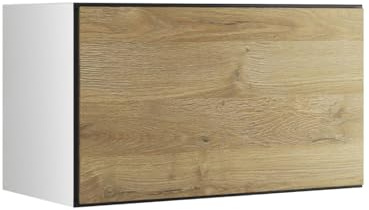 BMG Möbel Schranksystem Modul+ offen oder geschlossen Aufbewahrung individuell montierbar als Regal oder Schrankset Lowboard oder Sideboard wandhängend (Evoke Eiche, 38 x 76 cm Klappe)