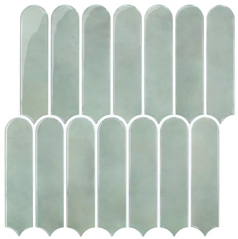 Commomy Gruesas Azulejos Adhesivos Cocina, 10 Piezas, Verde Lima, Vinilo Pared Cocina Baldosas Adhesivas 3D para Pared Baño Metro, Adhesivas Fuertes, Impermeables, 30,5 x 30,5 cm