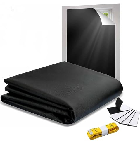 ZMD 100% Blackout Window Cover, 57x39 inch Portable Black Out Windows Blinds No Drill Blinds Cover Adhesive Portable Blackout Curtains for Bedroom Shades Baby Nursery RV Dorm Travel Office