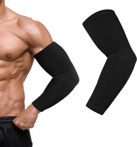 flintronic Armbågsbandage för kvinnor och män, elastisk kompression armbågsbandage för tennisarm, golfarm, sport, gym, artrit, sendinflammation, L