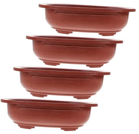 iplusmile Vaso Bonsai Ovale Ispessito in Plastica Con Vassoio Per Piante E Fiori Ideale Per Giardino Balcone Ufficio E Decorazione Paesaggistica 9 Pollici Altezza