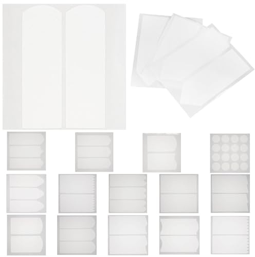 Homoyoyo 18 Feuilles de Guides pour Manucure Française en Papier Blanc, Accessoires DIY pour Ongles, Adaptés à Différentes Formes, pour Débutantes et Femmes