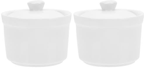 BESPORTBLE Juego de 2 Cuencos de Cerámica para Sopa con Tapa 35 Pulgadas Utensilios de Cocina Resistentes para Vapor y Guisos Ideales para Restaurantes y Uso Doméstico
