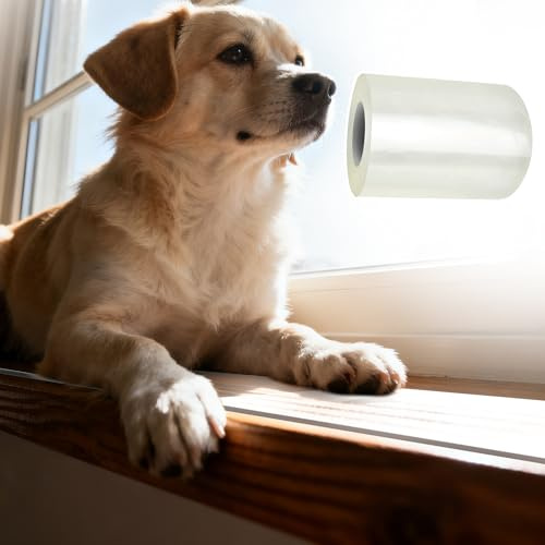 4in x 16.5ft Window Sill Protector, Cuttable Door Protector from Dog Cat Scratching, Clear Sided Shield Protection Barrier Anti Chewing, Slobbering and Clawing Furniture, Glass, Car Door, Couch