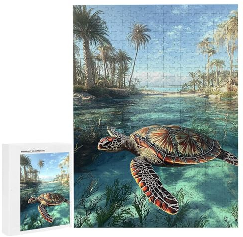 Puzzle 1500 Teile Erwachsene Hawaiianische Schildkröte, Impossible Klassische Jigsaw Puzzles 87 x 57cm, Geschicklichkeitsspiel für die ganze Familie, Puzzle farbenfrohes Legespiel Home Dekor k-856