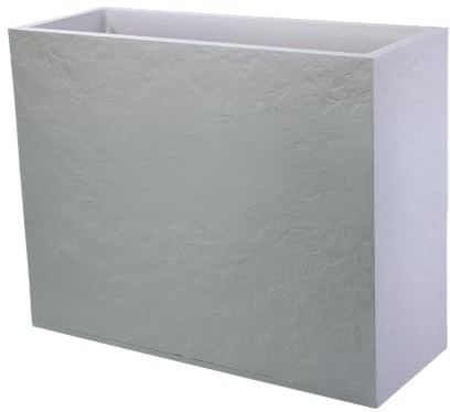 mgc24 Jardinière rectangulaire haut 99,5 x 29,5 x 78,5 cm - 63 l - Aspect pierre - Beige - Résistant aux intempéries - Léger et robuste - Pour jardin, terrasse et balcon