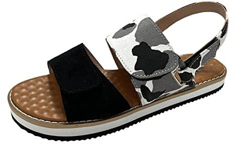 Uwdiohq Sandalias Romanas Correa Plana De Mujer Verano Zapatos Deportiva (Grey, 37) Deporte Elegantes Blanditos Comodos Las Pescador Talla 44 Alpargatas Con Plataforma Zapatillas Rehabilitación