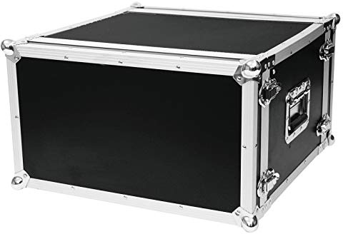 Roadinger Effektrack CO DD, 6HE, 24cm tief, schwarz für 483-mm-Steuer- und Effektgeräte (19“) | 2 abnehmbare Deckel | Eingebaute Rackschienen | 8 Schnappschlösser | 4 stahlverstärkte Gummifüße
