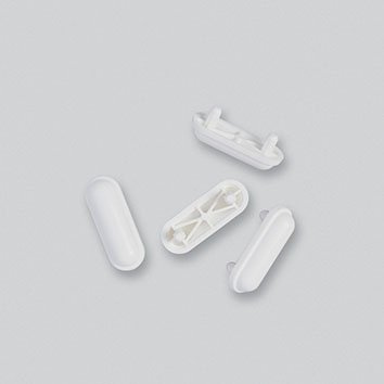 Aster - Lot de 4 patins pour abattant WC, entraxe 31 mm, hauteur 10 mm, 47 x 17 mm