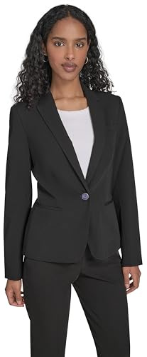 Tommy Hilfiger Blazer pour Femme, Veste d'affaires avec Coupe Flatteuse et Fermeture à Un Bouton, Noir, 8