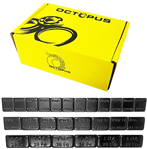OCTOPUS 500Pcs Zinc Black Coated Stick-On Balance Wheel Weight Lead-Free Cars SUVs Trucks Motorcycle Wheel Balancers w/Wider and 3M Tape 1oz, 0.5oz, 0.25oz – 500 Pcs