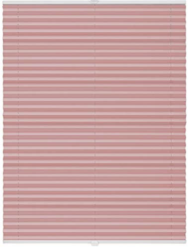 ondeco Plissee ohne Bohren mit Klemmträger, Sonnenschutz für Fenster innen, Jalousien Fenster ohne Bohren Blickdicht, Faltrollo Sichtschutz für Tür Fensterrahmen, Rollo Rosa 105x130 cm