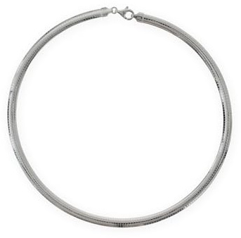 Fly Style Omega-Kette Collier aus 925 Silber - Damen Silberschmuck, Längen:ca. 46.0 cm, Stärke:4 mm