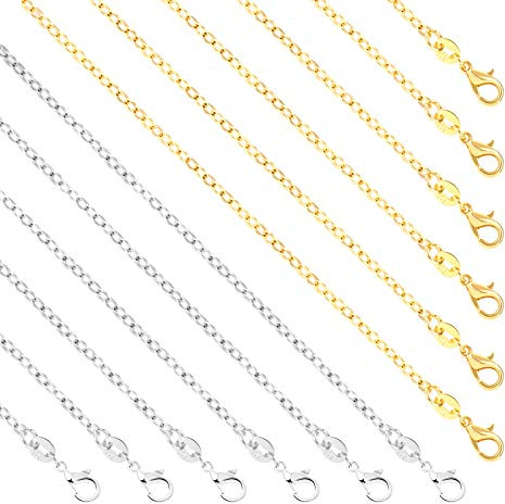 SANNIX 50 x lose versilberte Ketten für die Schmuckherstellung