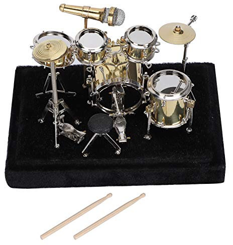 Mini Drum Model, Mini Instrument Model Retro für Kind für Desktop-Dekoration für Weihnachtsgeschenk zum Geburtstagsgeschenk