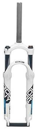 KANGXYSQ 24-Zoll-Bike Federgabel, 1-1/8 ‚‘ leichte Magnesiumlegierung Gerade Rohr MTB Gas Gabel Schulter Steuer Balck 100mm (Color : Bianco, Size : 24 inch)