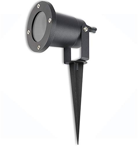 LED Gartenstrahler 7,5 Watt dimmbar neutralweiß IP54 GU10 für Außenbereich - Schwarz-Matt aus Aluminium mit Erdspieß - runde Gartenleuchte ideal als Wegbeleuchtung Fassadenbeleuchtung