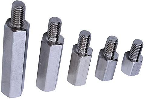 10 Stück einseitige Sechskant-Distanzstifte mit Innengewinde von männlich zu weiblich, 10 mm, 15 mm, 20 mm, 30 mm, 40 mm, M6 x M6 für PCB, sechseckige Befestigungselemente, Hardware-Zubehör, 304