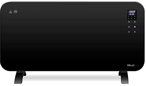 TCP Smart Glass Panel Heater 2000w Black with App, WiFi, 2 Heat Modes, Voice Control works with Alexa, Google Home & Siri Shortcuts, Wall Mounted or Portable, LED Display, Smart Schedules & Timers