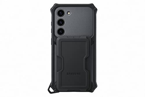 Samsung Rugged Gadget Smartphone Case EF-RS911 für Galaxy S23, Handy-Hülle, Standfuß, Kratzfest, Fingerhalterung, Kartenfach, Black