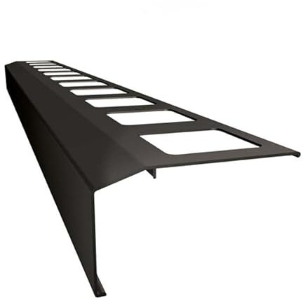 Renoplast® Perfil de Alero de Aluminio K301 200cm Grafito | Acabado de Terrazas| Suelos de Baldosas sobre Mortero Adhesivo| Sistemas de Drenaje de Agua Perfil en Ángulo| Protección contra la Corrosión