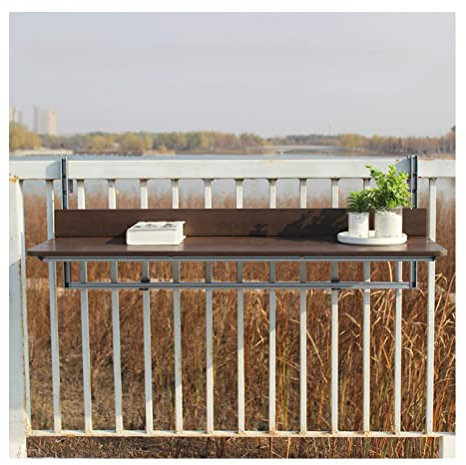 Balkonhängetisch Balkon-Klapp-Hängetisch for Geländer, platzsparender Terrassen-Gartentisch, Terrassen-Beistelltische for den Außenbereich, B 60–120 cm (Size : 80X37CM)