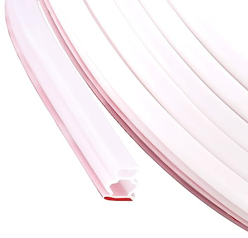 Weiß Türdichtung Dichtungsband Selbstklebende, Dichtungsband für Türdichtung Fenster/Anti-Kollision/Schalldichter/Wasserdichter/Staubdicht Gummidichtungsstreifen (Weiß, 10mm(B)*10mm(D)/ 6m(L))