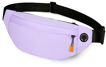 Hixingo Stylisch Bauchtasche für Damen und Herren, Hüfttasche Verstellbare Sport Groß Gürteltasche mit Reißverschluss für Outdoor Laufen Wandern Radfahren Gehen (36x13x8cm,Lila)