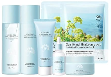 Coffret cadeau de soins de la peau pour adolescentes et adolescentes - Coffret cadeau pour femme - Nettoyant, toner, sérum, lotion, sérum essence, masque - Lot de 2 ensembles de soins du visage pour