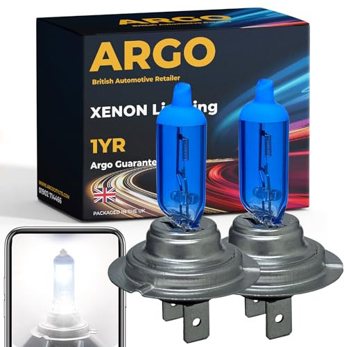 Argo H7 Headlight Bulb 100w Xenon White 6500k 12v H7 477 Car Headlight Bulb High Low Dipped Main Beam Headlamp Ultra Bright Fog Car Light Bulbs 499 PX26D Headlight Bulbs
