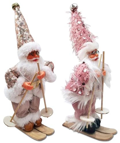 Weihnachtsdeko Innen, Weihnachtsfiguren Klein, Skifahrer Weihnachtsmann Figur, Weihnachtswichtel Weihnachtsbaumschmuck Nikolaus Schlitten Skier Winterdeko Ornaments Amerikanisch Weihnachtsdekoration