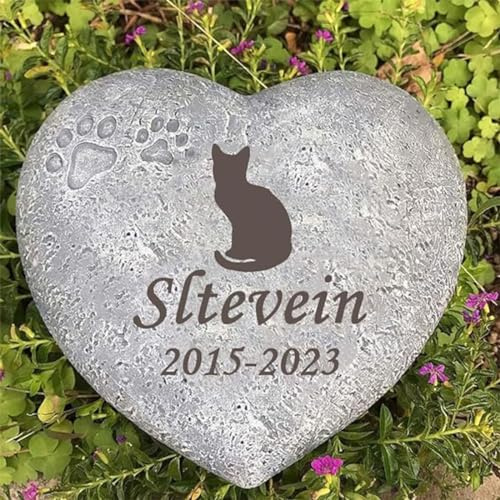 Personalisierte Herzform Haustier Gedenkstein, benutzerdefinierte Hund Gedenkstein, Katze Gedenkstein von Wasserdichten Harz, Hund Verlust Sympathie Stein