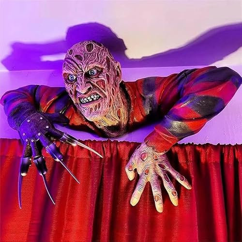 Halloween Gruselige Hofdekorationen Freddy Statue Nightmare Horror Movie Gartenzwerge Figur Grab Walker Kriechende blutige Requisite für Themenpark, Bar, Spukhaus Requisiten Horror Layout Party Dekor