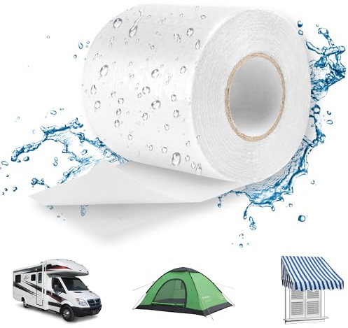 Lechin Ruban Adhésif, 5,7cm x 10m Scotch etanche eau, Ruban Adhésif Etanche, Ruban etancheite pour Réparer Bache de Camion ou de Serre, Toile de Tente ou Tonnelle, PE, Transparent