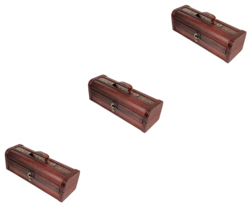 FOMIYES Caja De 3 Piezas Caja De De Vino Tinto s De Vino Suministro De Estuche De Almacenamiento Decorativo De Embalaje De Portador De Decorativo Madera