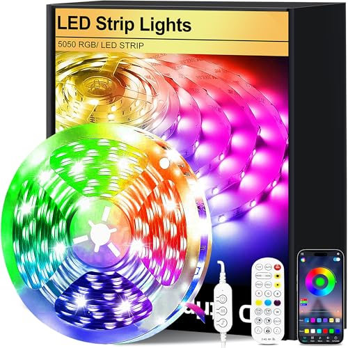 FUPT LED Strip Lights, 3m Battery Powered with App & Remote, 90 Flexible 5050 RGB Colour Changing Lights for Bedroom, TV, Gaming Room, Music Sync, Christmas, Halloween Decorations