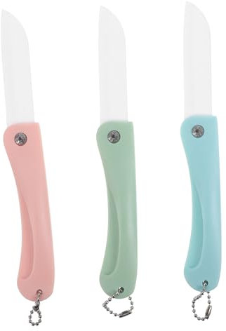 Cabilock 3pezzi Coltellini Da Cucina in Ceramica Pieghevoli Per Frutta Resistenti, Leggeri e Portatili Per Uso Domestico e Picnic