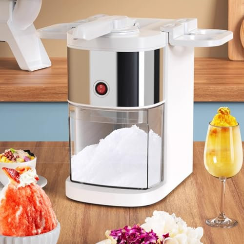 Vituord Kommerzieller Eiscrusher, Elektrische Schneeballmaschine, 80 Kg/h, Mit Edelstahl-Doppelklingen, 2,5-l-Eiskübel Und Getränkehalter, Für Slushies Und Frozen Drinks