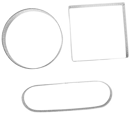 CHICAMPERA Anello Mousse in Acciaio 304 Set 3 Pezzi Stampi per Torta Crostata Perforati 8 Cm Rotondo 7,5 Cm Quadrato 11,9 Cm Ellittico Resistenti Alte Temperature per Cottura Mousse Baking